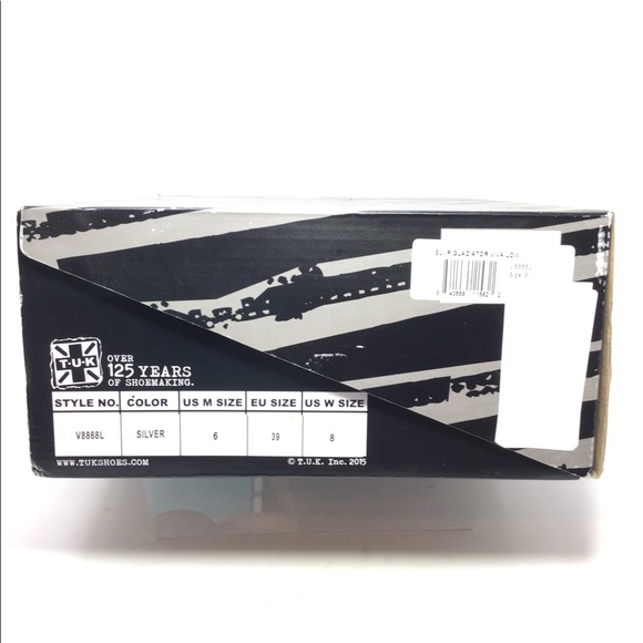 Sold! TUK Womens Silver Gladiator Creeper Shoes 8 - Picture 9 of 9